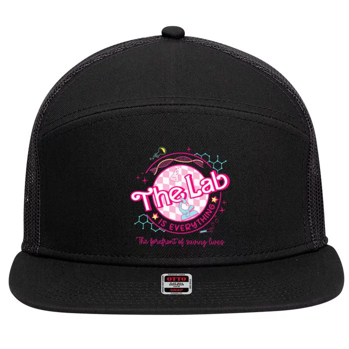 Pink Lab Week 2024 Medical Lab Science Lab Tech Team 7 Panel Mesh Trucker Snapback Hat