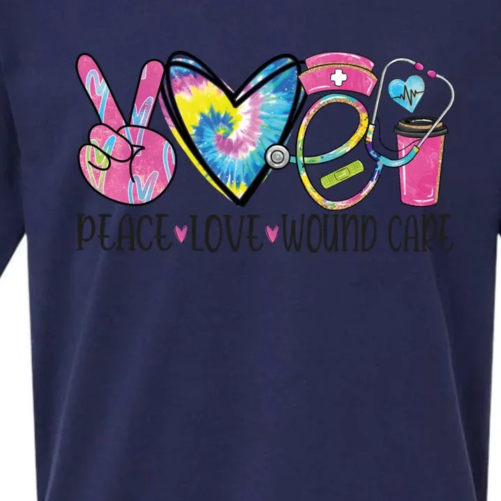 Peace Love Wound Care Nurse Nursing Heart Stethoscope Cool Gift Sueded Cloud Jersey T-Shirt