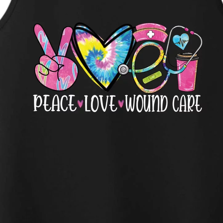 Peace Love Wound Care Nurse Nursing Heart Stethoscope Meaningful Gift Performance Tank