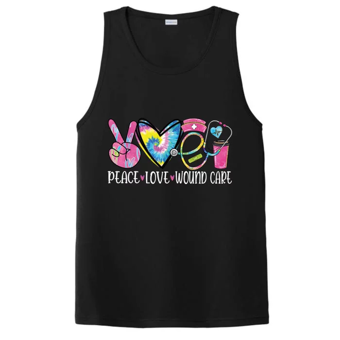 Peace Love Wound Care Nurse Nursing Heart Stethoscope Meaningful Gift Performance Tank