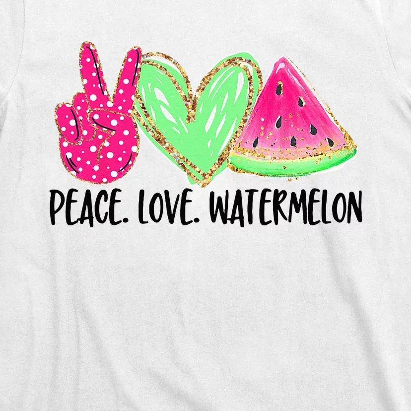 Peace Love Watermelon Funny Beach Summer Vacation T-Shirt