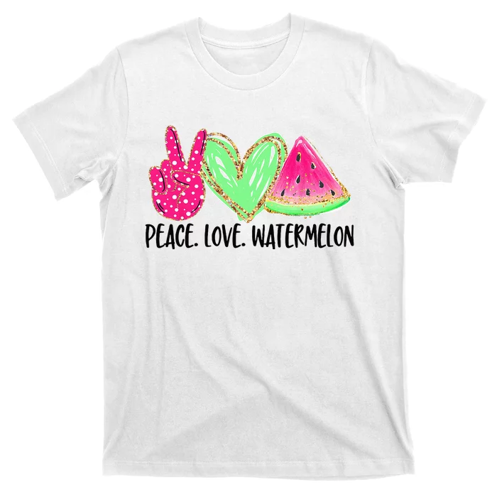 Peace Love Watermelon Funny Beach Summer Vacation T-Shirt