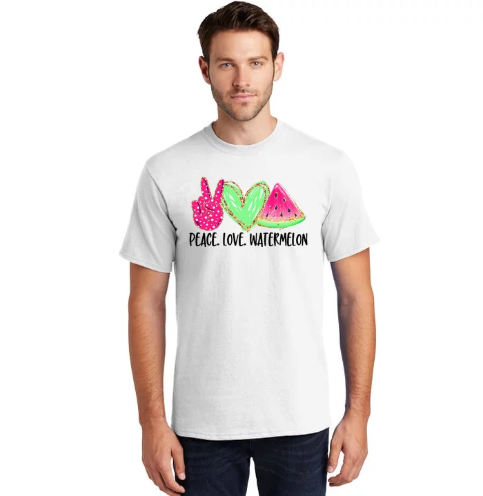 Peace Love Watermelon Funny Beach Summer Vacation Tall T-Shirt