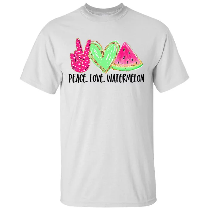 Peace Love Watermelon Funny Beach Summer Vacation Tall T-Shirt