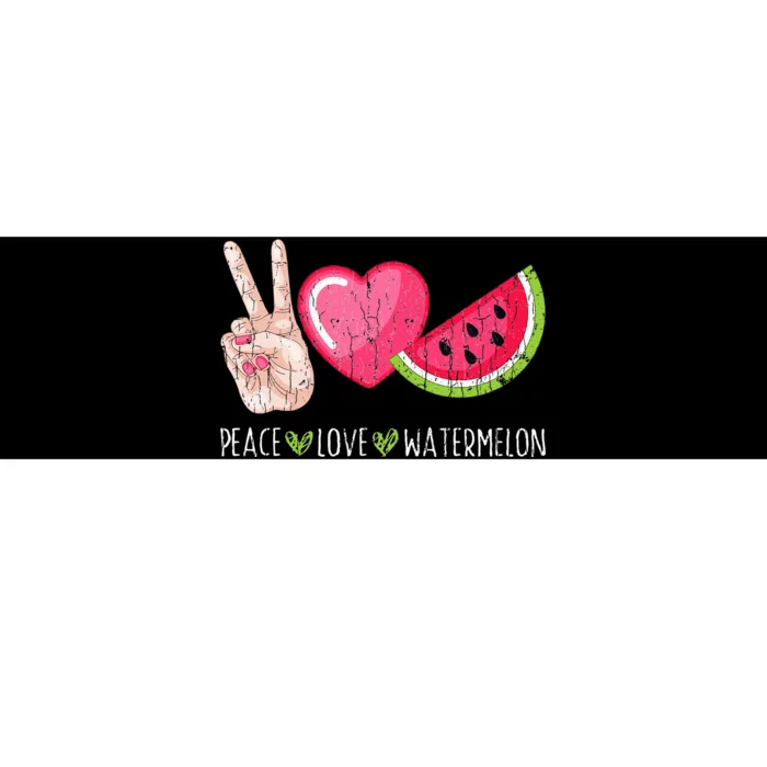 Peace Love Watermelon Funny Summer Fruit Lover Graphic Bumper Sticker