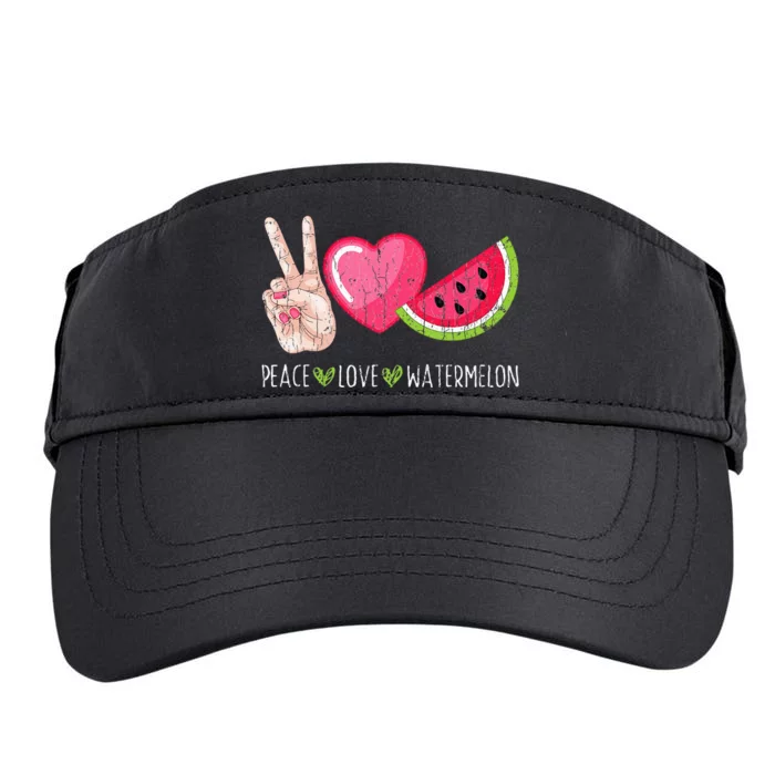 Peace Love Watermelon Funny Summer Fruit Lover Graphic Adult Drive Performance Visor