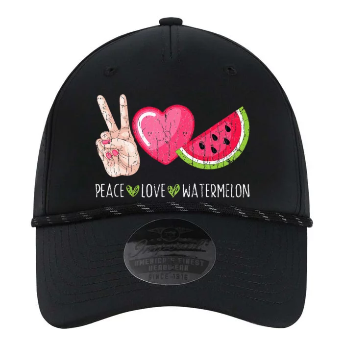 Peace Love Watermelon Funny Summer Fruit Lover Graphic Performance The Dyno Cap