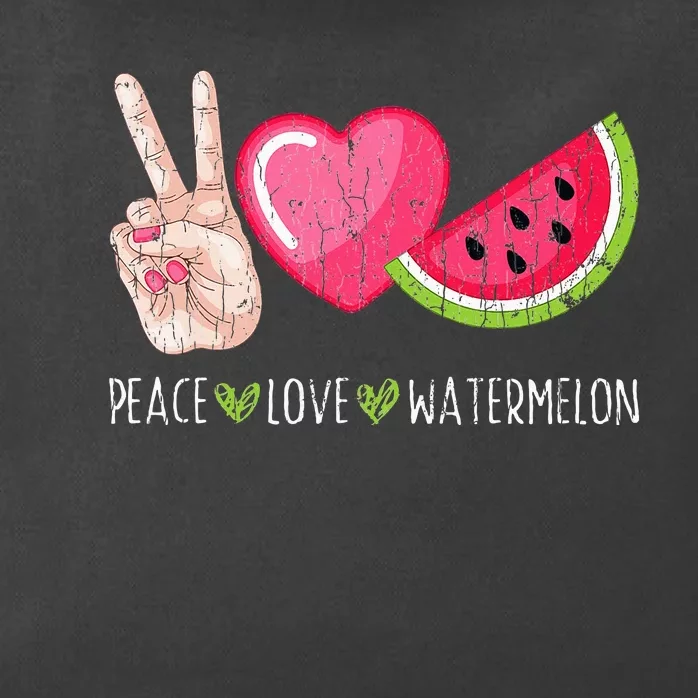 Peace Love Watermelon Funny Summer Fruit Lover Graphic Zip Tote Bag