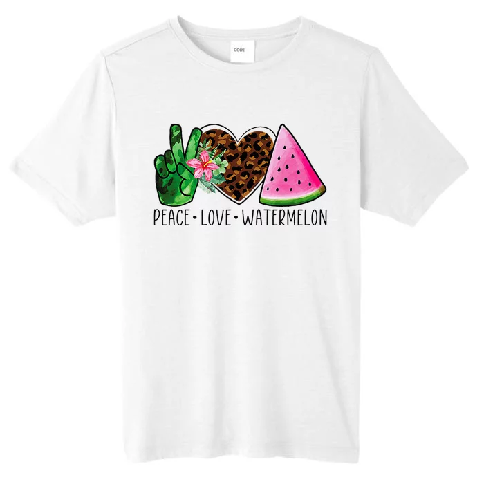 Peace Love Watermelon Summer For Women Teen ChromaSoft Performance T-Shirt