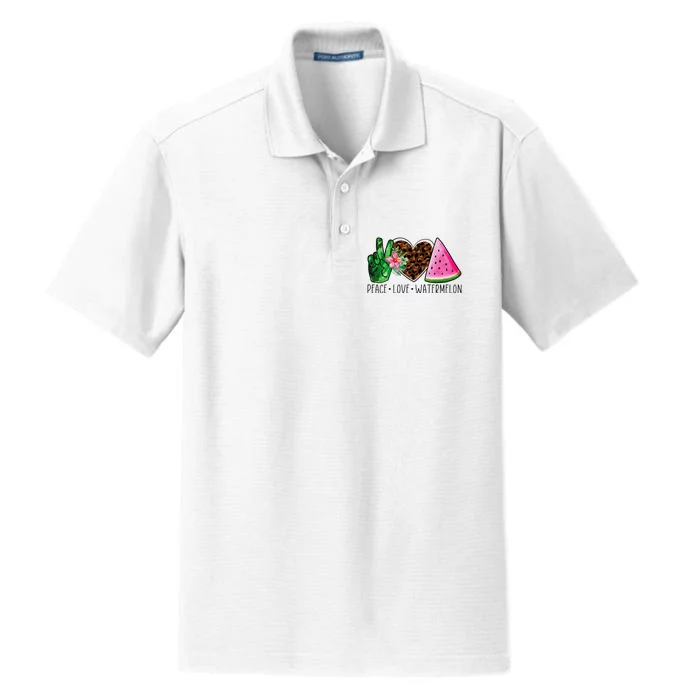 Peace Love Watermelon Summer For Women Teen Dry Zone Grid Performance Polo