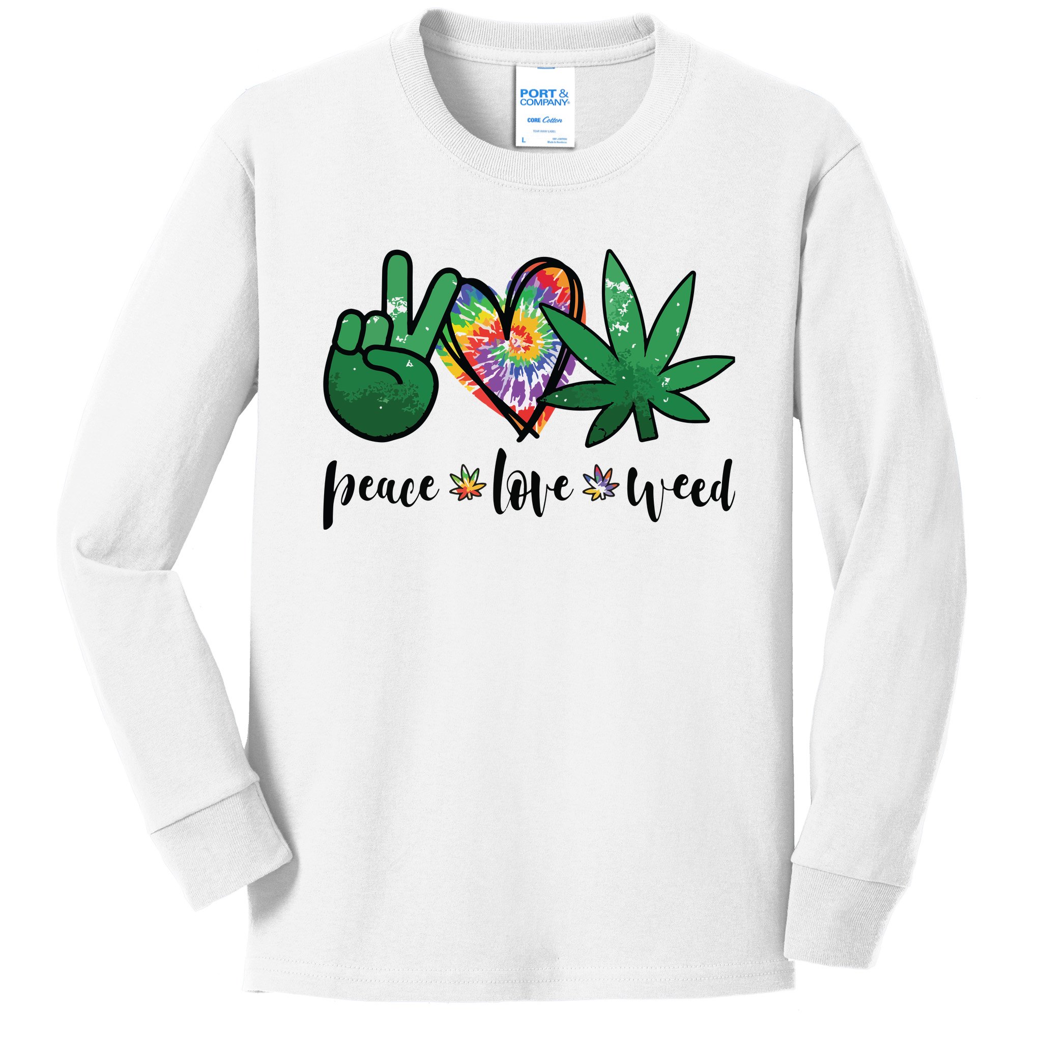 Peace Love Weed Marijuana Hippie Weed Cannabis 420 Stoner Kids