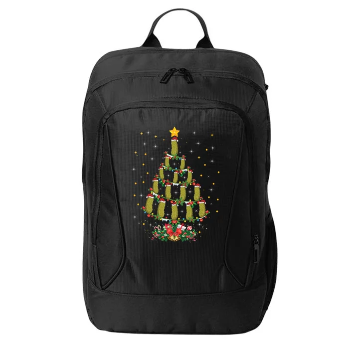 Pickle Lover Xmas Gift Matching Family Pickle Christmas Tree Gift City Backpack