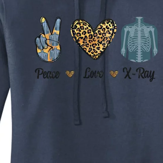 Peace Love Xgiftray Radiology Tech Rad Rtr Leopard Funny Gift Women's Pullover Hoodie