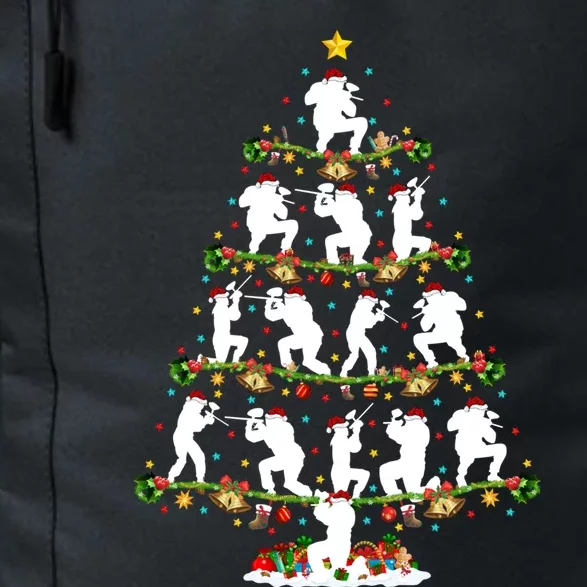 Paintball Lover Xmas Santa Paintball Player Christmas Tree Funny Gift Daily Commute Backpack