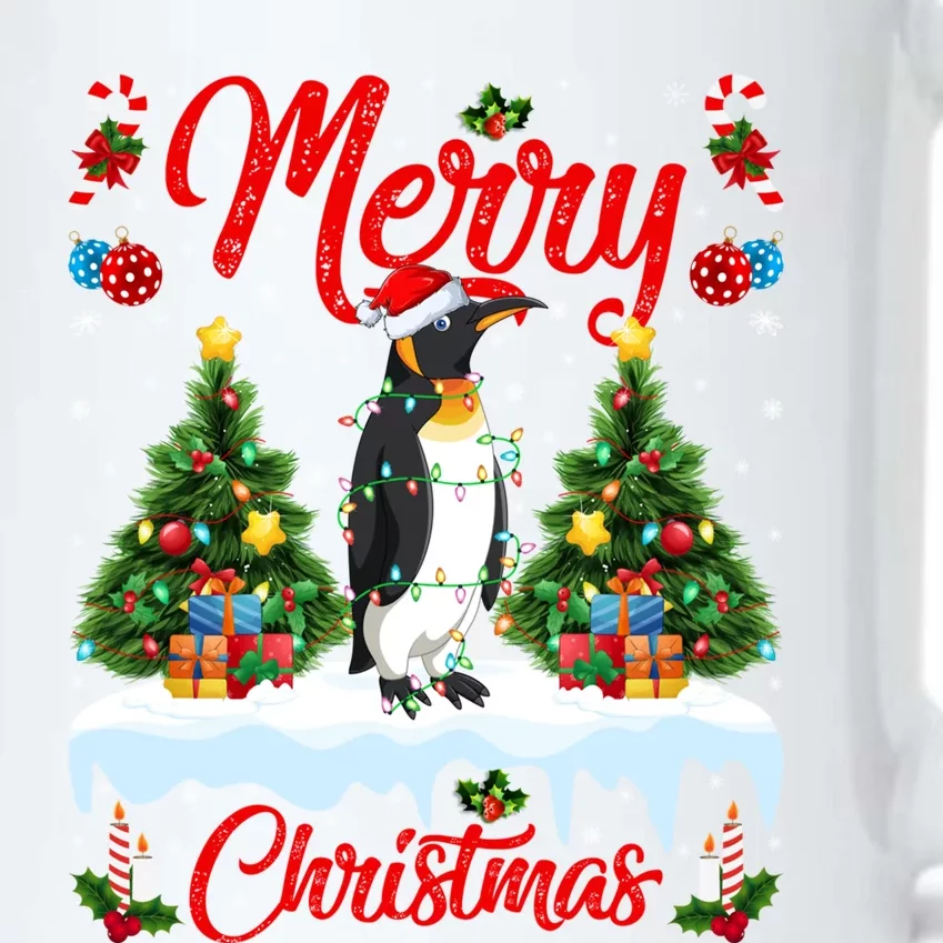 Penguin Lover Xmas Lighting Santa Emperor Penguin Christmas Great Gift Black Color Changing Mug