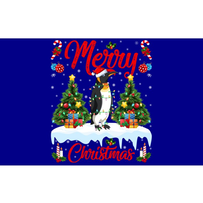 Penguin Lover Xmas Lighting Santa Emperor Penguin Christmas Great Gift Bumper Sticker