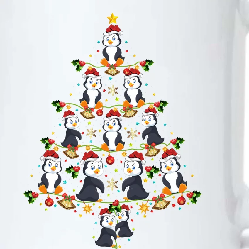 Penguin Lover Xmas Matching Santa Penguin Christmas Tree Funny Gift Black Color Changing Mug