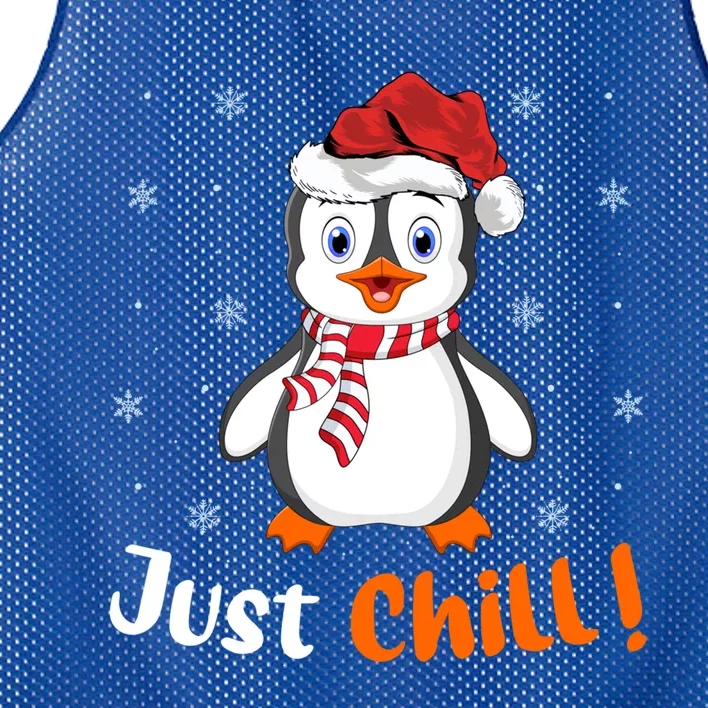 Penguin Lover Xmas Gift Just Chill Penguin Christmas Gift Mesh Reversible Basketball Jersey Tank