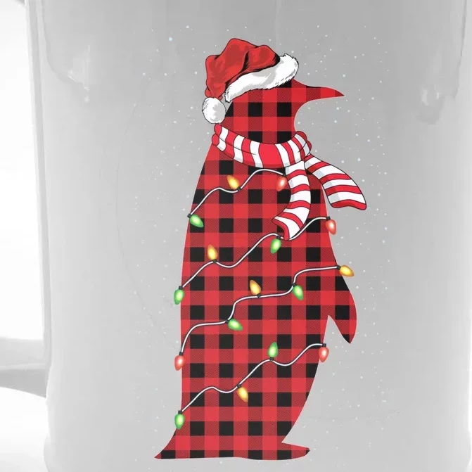 Penguin Lover Xmas Gift Santa Hat Penguin Pajama Christmas Gift Front & Back Beer Stein