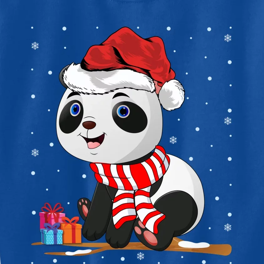 Panda Lover Xmas Lights Santa Panda Christmas Cute Gift Kids Sweatshirt