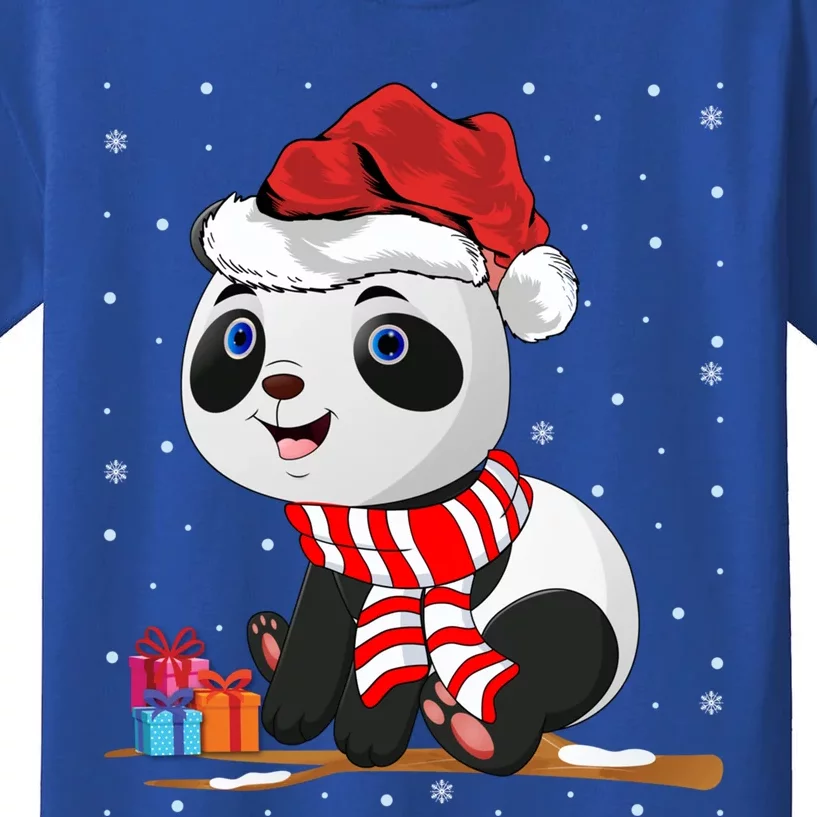 Panda Lover Xmas Lights Santa Panda Christmas Cute Gift Kids T-Shirt