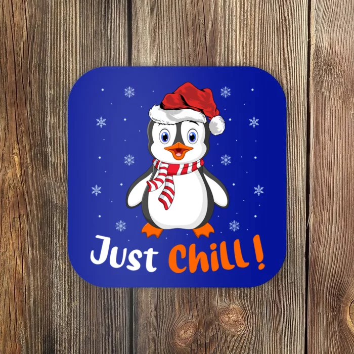 Penguin Lover Xmas Gift Just Chill Penguin Christmas Gift Coaster