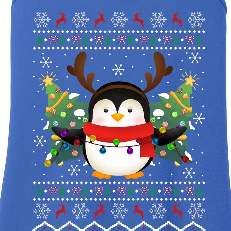 Penguin Lover Xmas Sweater Ugly Santa Penguin Christmas Meaningful Gift Ladies Essential Tank