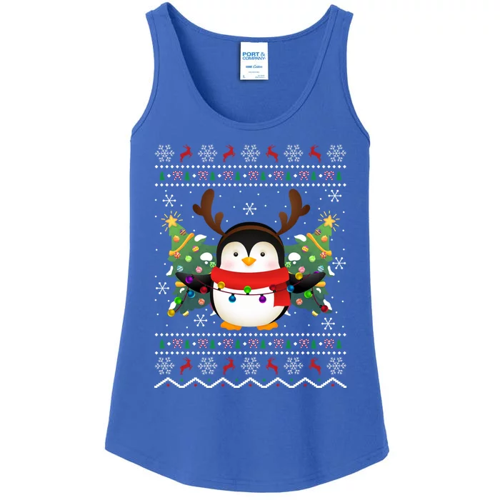 Penguin Lover Xmas Sweater Ugly Santa Penguin Christmas Meaningful Gift Ladies Essential Tank