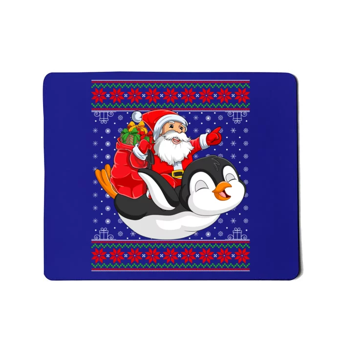 Penguin Lover Xmas Ugly Santa Riding Penguin Christmas Cute Gift Mousepad