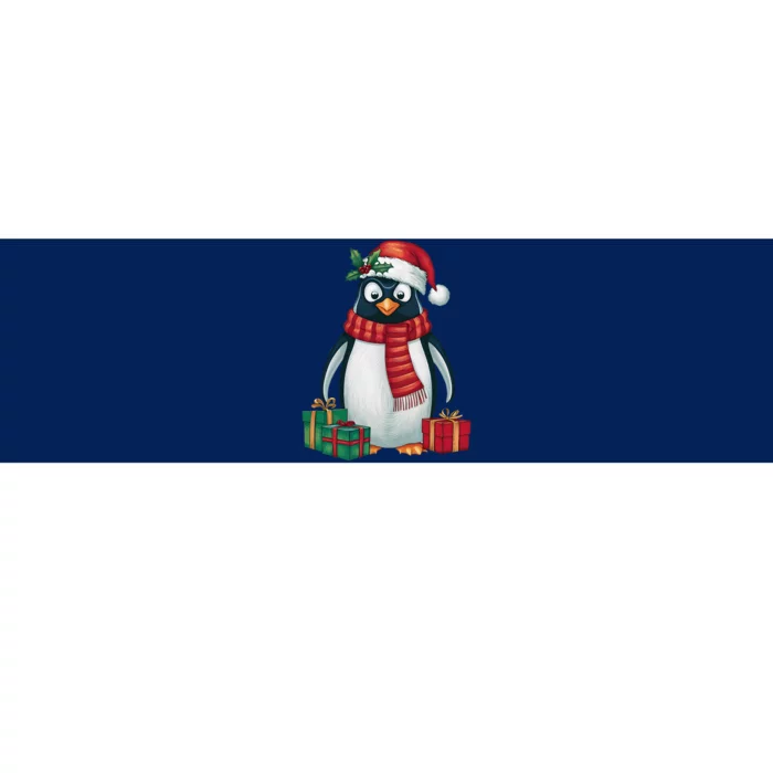 Penguin Lover Xmas Holiday Santa Emperor Penguin Christmas Bumper Sticker