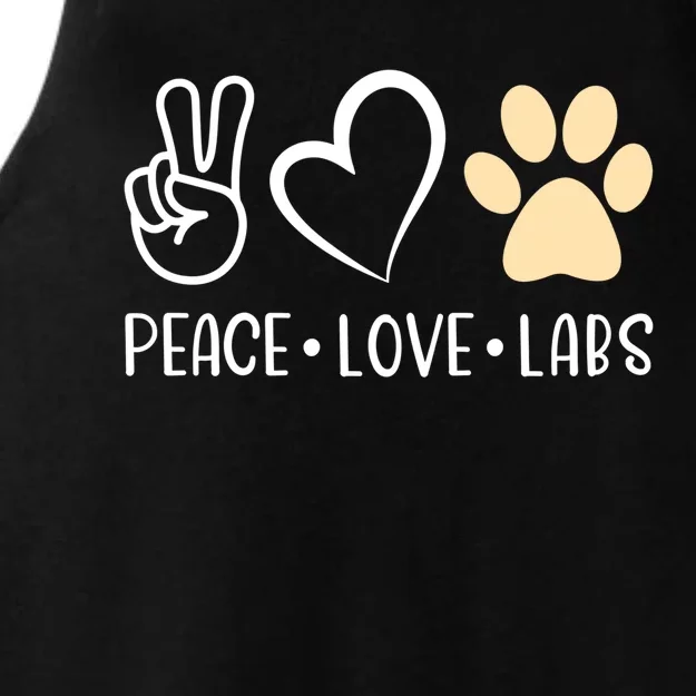 Peace Love Yellow Labs Labrador Lab Mom Valentine's Day Great Gift Ladies Tri-Blend Wicking Tank