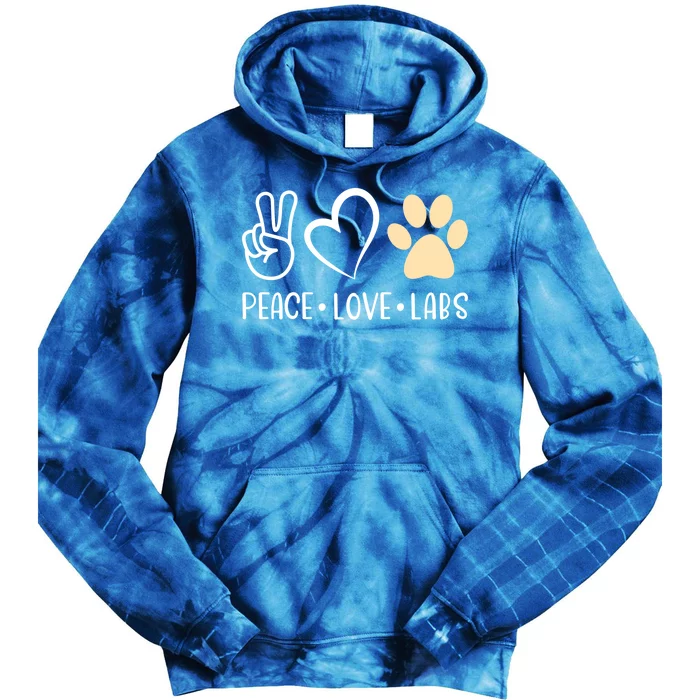 Peace Love Yellow Labs Labrador Lab Mom Valentine's Day Great Gift Tie Dye Hoodie