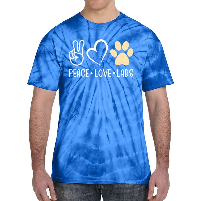 Peace Love Yellow Labs Labrador Lab Mom Valentine's Day Great Gift Tie-Dye T-Shirt