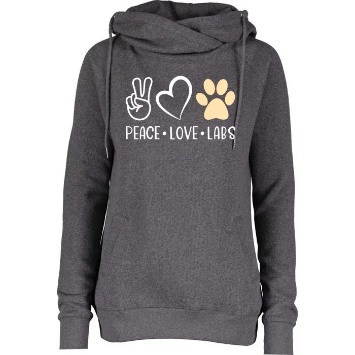 Peace Love Yellow Labs Labrador Lab Mom Valentine's Day Great Gift Womens Funnel Neck Pullover Hood