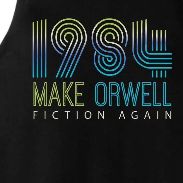 Political Make 1984 Fiction Again Privacy Ladies Tri-Blend Wicking Tank