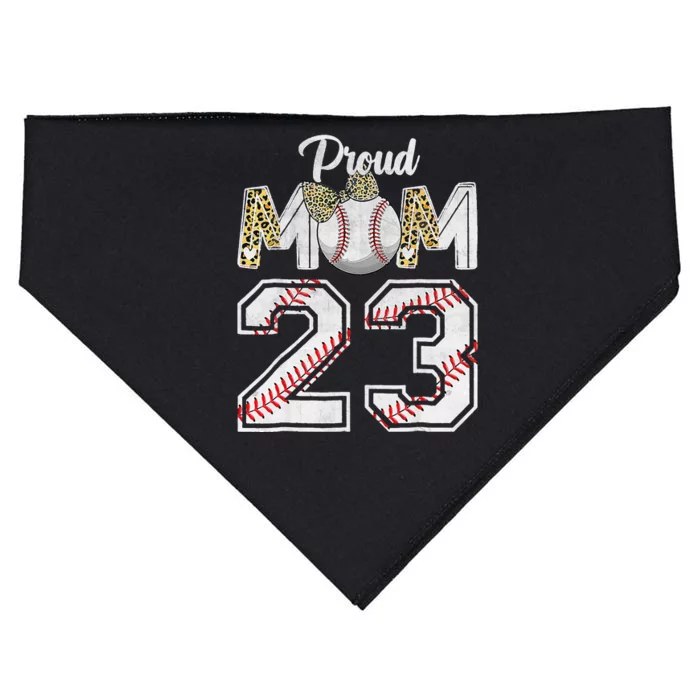 Proud Mom 23 Graduation Mother's Day Baseball Leopard USA-Made Doggie Bandana