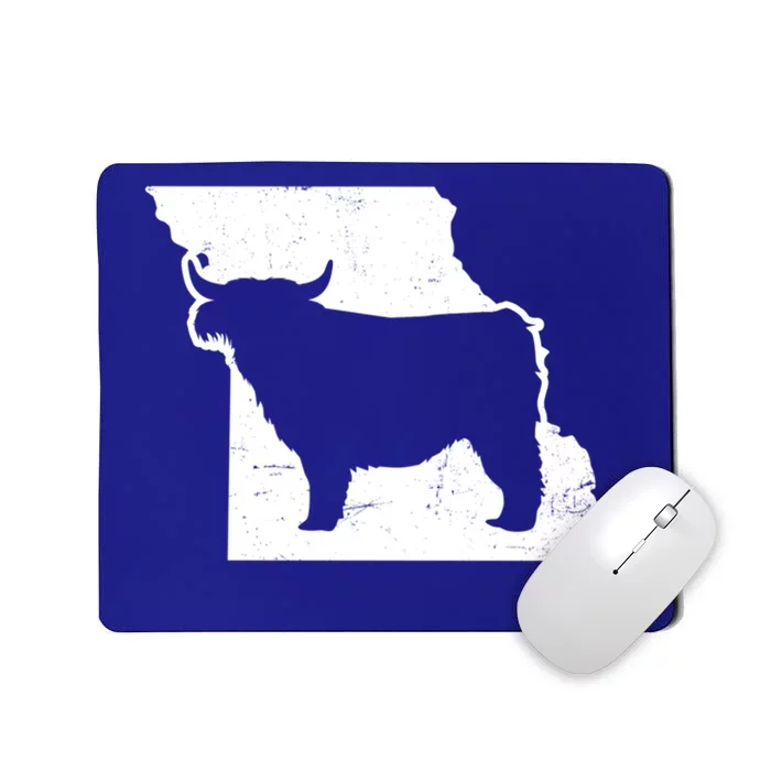 Patriotic Missouri 4th July Design Highland Cow Gift Mousepad