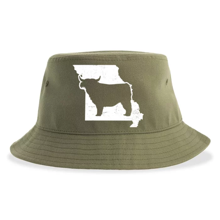 Patriotic Missouri 4th July Design Highland Cow Gift Sustainable Bucket Hat