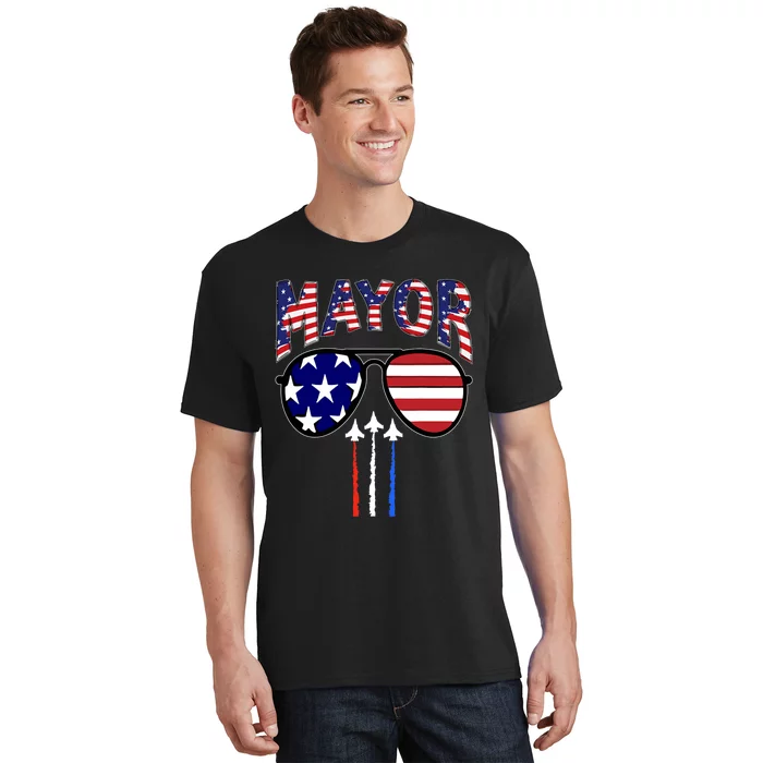 Patriotic Mayor 4th Of July Usa American Flag T-Shirt