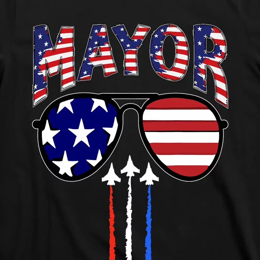 Patriotic Mayor 4th Of July Usa American Flag T-Shirt