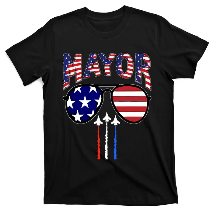 Patriotic Mayor 4th Of July Usa American Flag T-Shirt