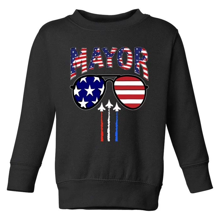 Patriotic Mayor 4th Of July Usa American Flag Toddler Sweatshirt