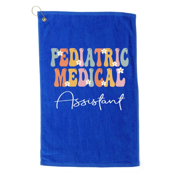 Pediatric Medical Assistant Week Groovy Appreciation Day Gift Platinum Collection Golf Towel