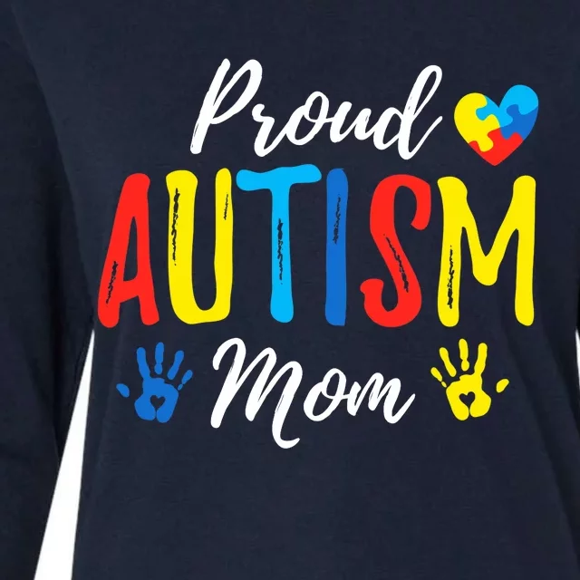 Proud Mom Autism Awareness Family Matching Womens Cotton Relaxed Long Sleeve T-Shirt