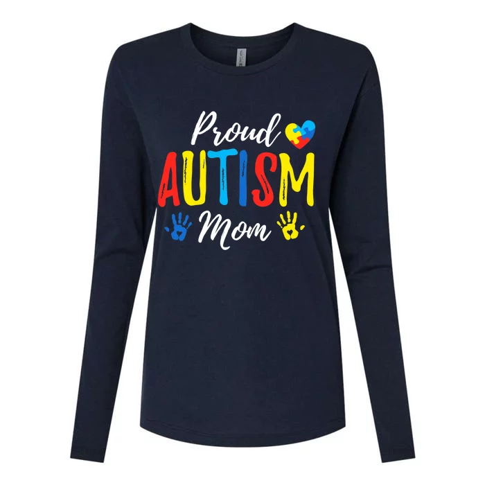 Proud Mom Autism Awareness Family Matching Womens Cotton Relaxed Long Sleeve T-Shirt