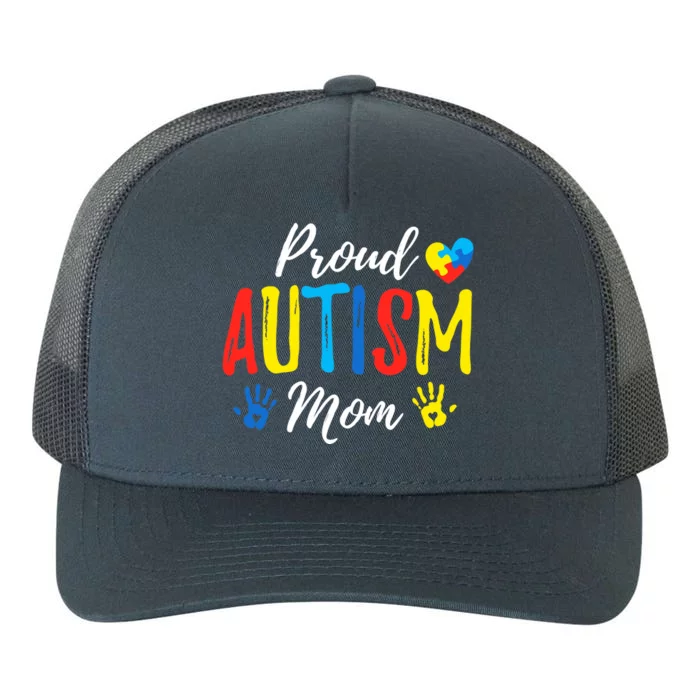 Proud Mom Autism Awareness Family Matching Yupoong Adult 5-Panel Trucker Hat