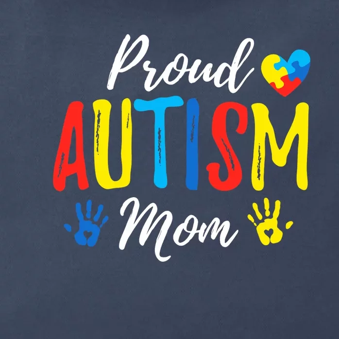 Proud Mom Autism Awareness Family Matching Zip Tote Bag