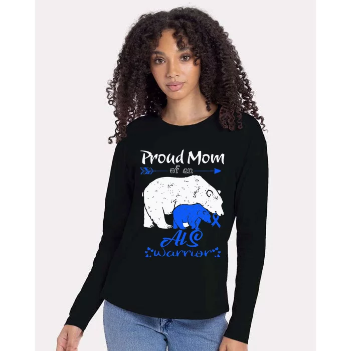 Proud Mom, ALS Warrior Womens Cotton Relaxed Long Sleeve T-Shirt