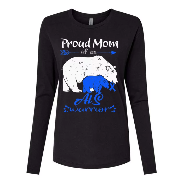 Proud Mom, ALS Warrior Womens Cotton Relaxed Long Sleeve T-Shirt