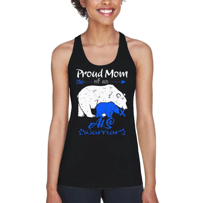 Proud Mom, ALS Warrior Women's Racerback Tank